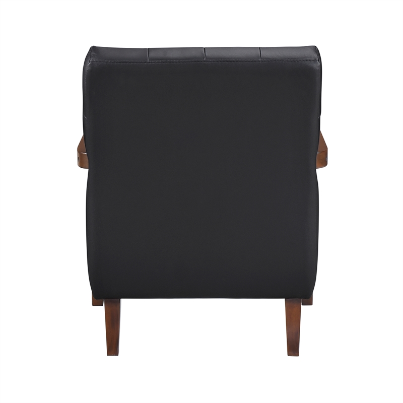 Lexicon Crafton Leather Accent Chair in Black