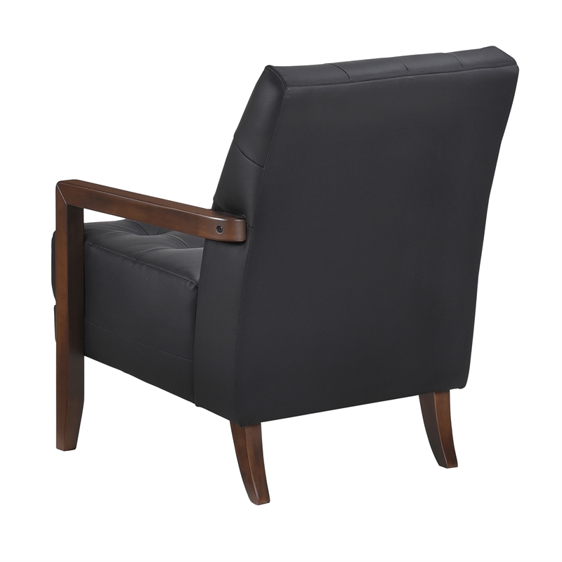 Lexicon Crafton Leather Accent Chair in Black