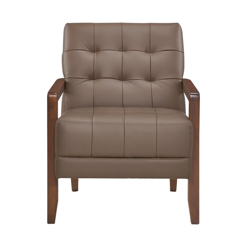 Lexicon Crafton Leather Accent Chair in Brown