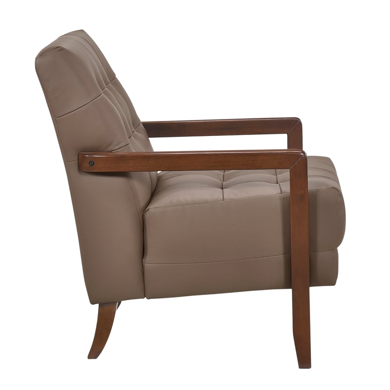 Lexicon Crafton Leather Accent Chair in Brown