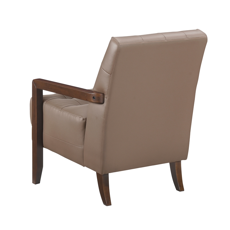 Lexicon Crafton Leather Accent Chair in Brown