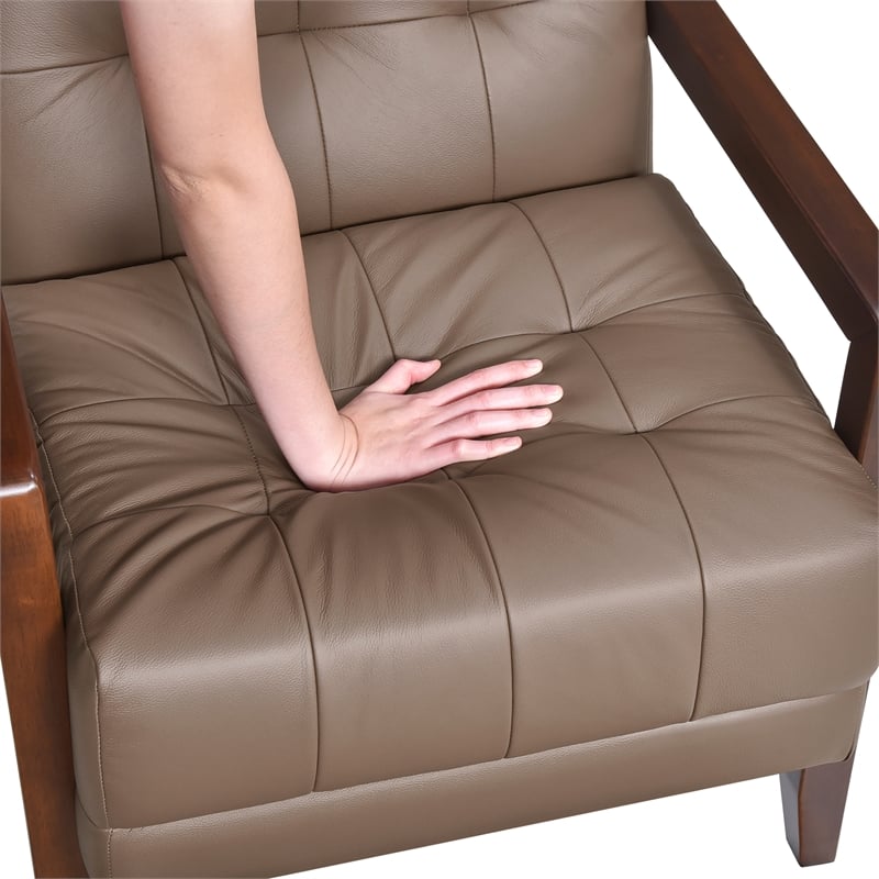 Lexicon Crafton Leather Accent Chair in Brown