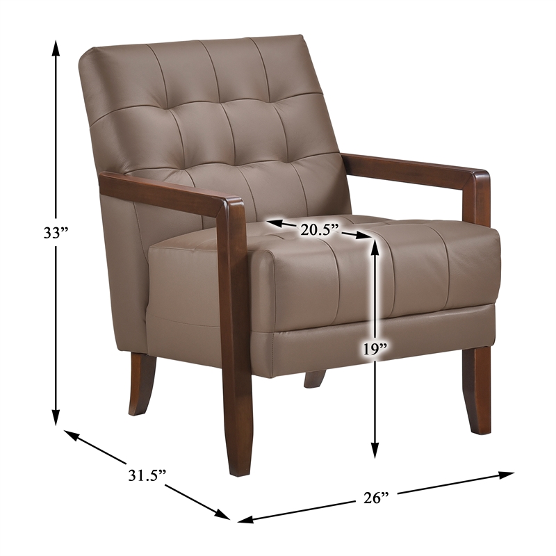 Lexicon Crafton Leather Accent Chair in Brown