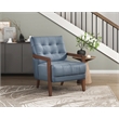 Lexicon Crafton Leather Accent Chair in Blue