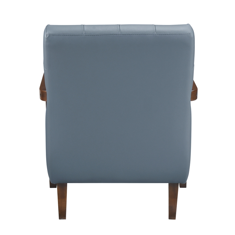 Lexicon Crafton Leather Accent Chair in Blue