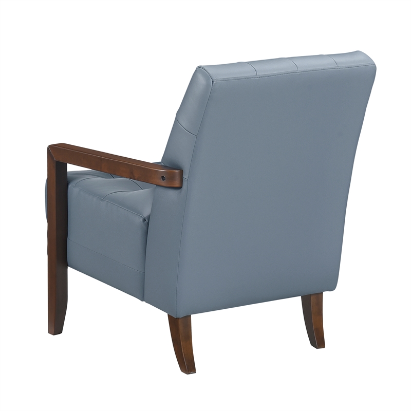 Lexicon Crafton Leather Accent Chair in Blue