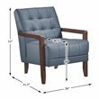 Lexicon Crafton Leather Accent Chair in Blue