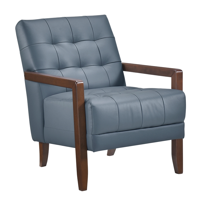 Lexicon Crafton Leather Accent Chair in Blue