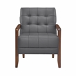 Lexicon Crafton Leather Accent Chair in Dark gray