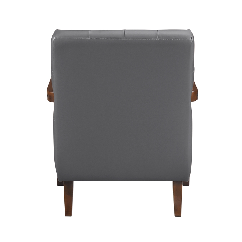 Lexicon Crafton Leather Accent Chair in Dark gray