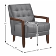 Lexicon Crafton Leather Accent Chair in Dark gray
