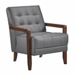Lexicon Crafton Leather Accent Chair in Dark gray