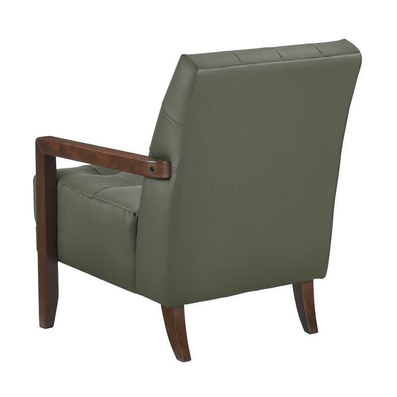 Lexicon Crafton Leather Accent Chair in Green