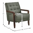 Lexicon Crafton Leather Accent Chair in Green