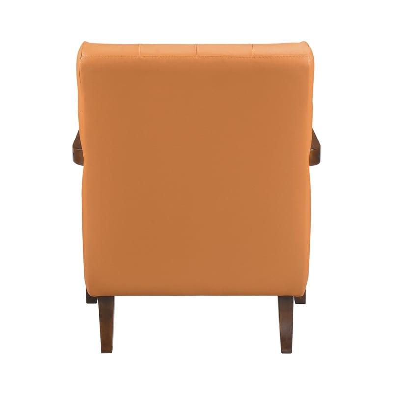Lexicon Crafton Leather Accent Chair in Orange
