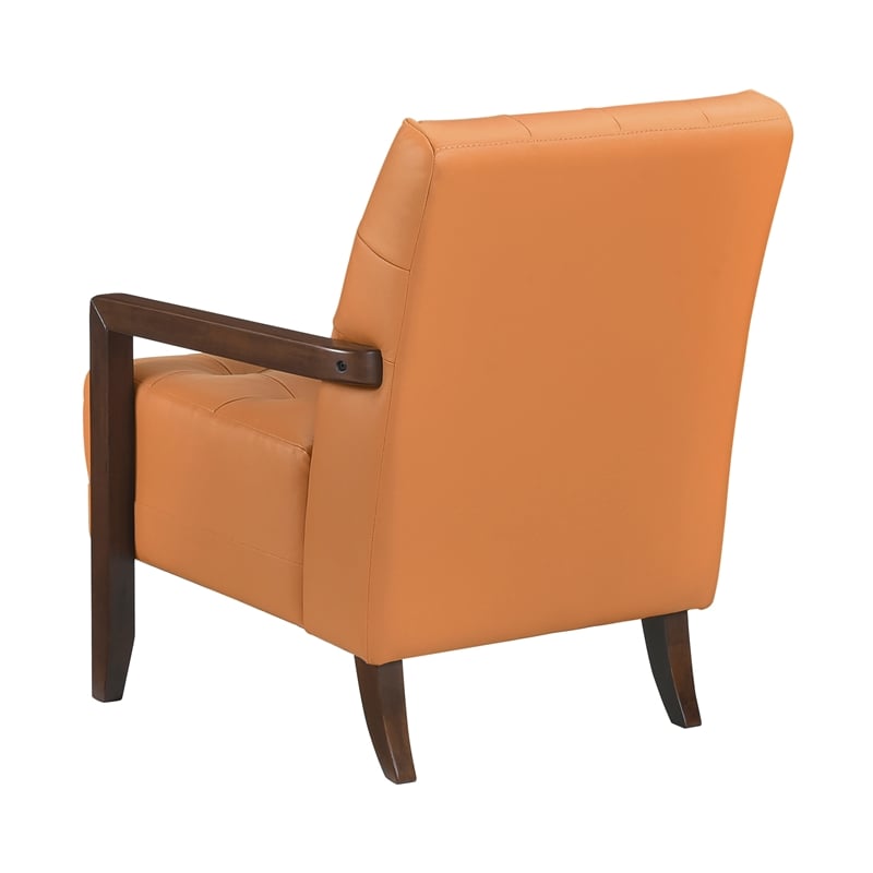 Lexicon Crafton Leather Accent Chair in Orange