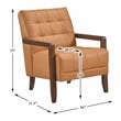Lexicon Crafton Leather Accent Chair in Orange