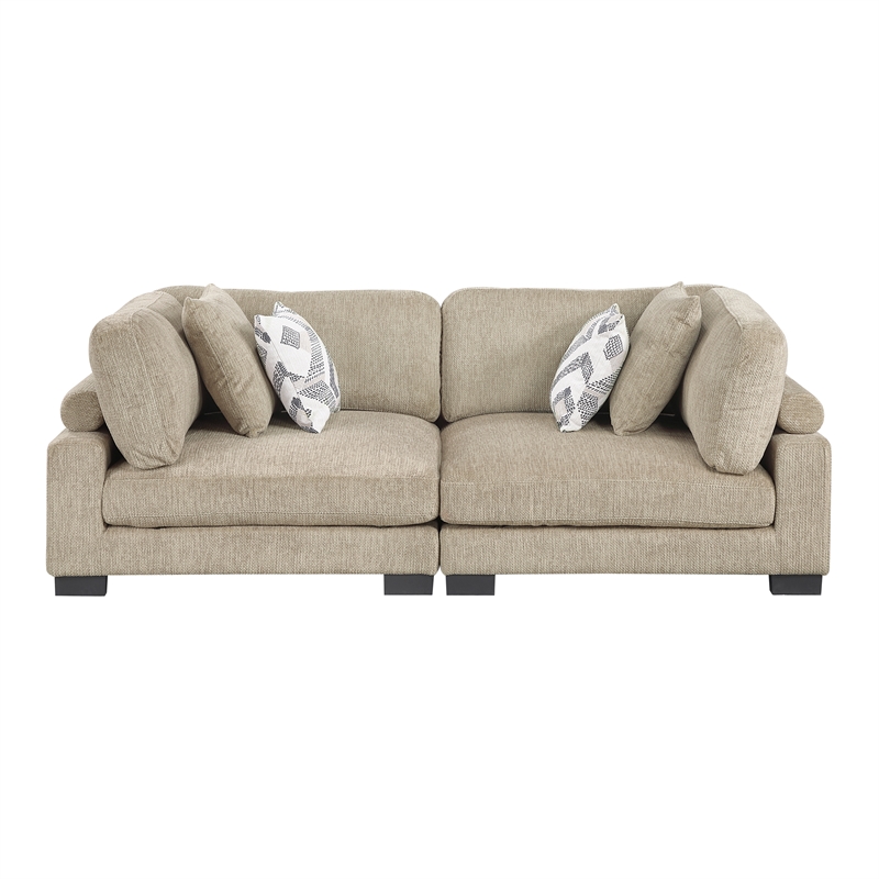 Lexicon Corydon Microfiber Love Seat in Brown
