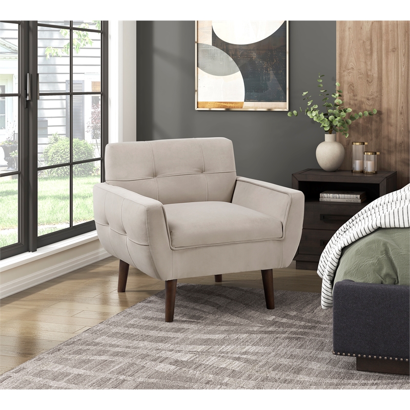 Lexicon Meadow Velvet Accent Chair in Brown