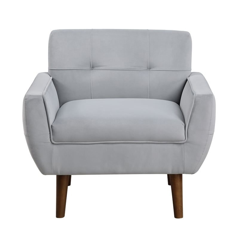 Lexicon Meadow Velvet Accent Chair in Gray