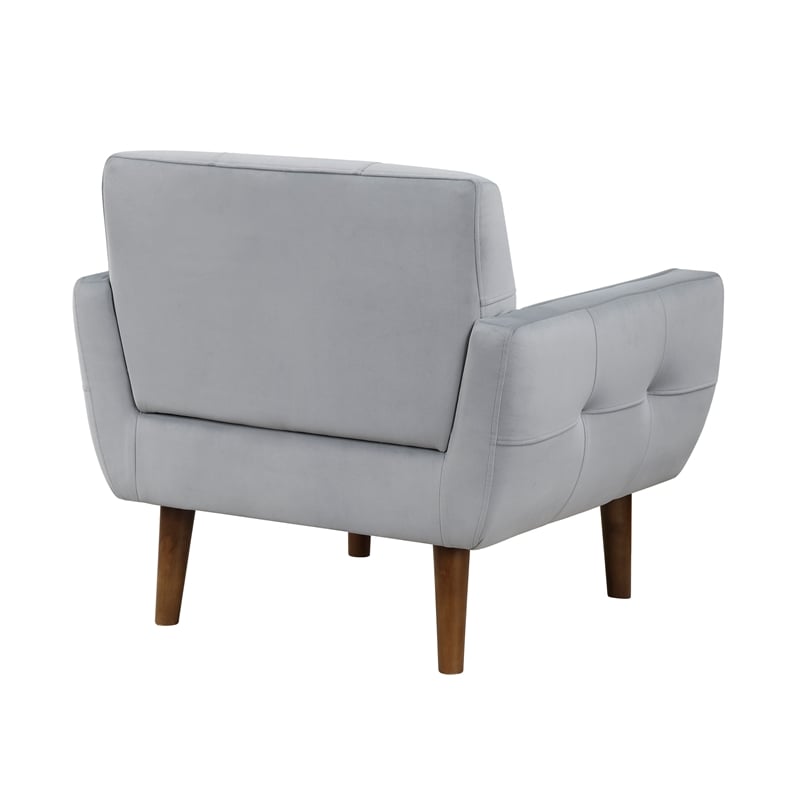 Lexicon Meadow Velvet Accent Chair in Gray