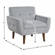 Lexicon Meadow Velvet Accent Chair in Gray