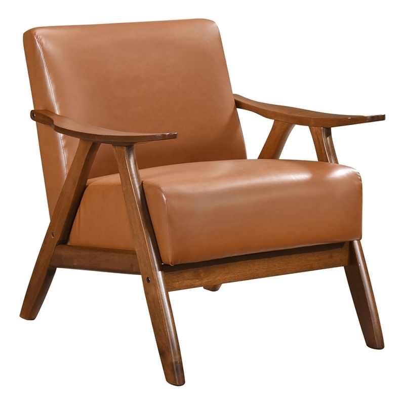Lexicon Damala Faux leather Accent Chair in Matt brown