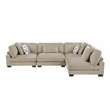 Lexicon Corydon Microfiber 4-Piece Modular Sectional with Ottoman in Brown