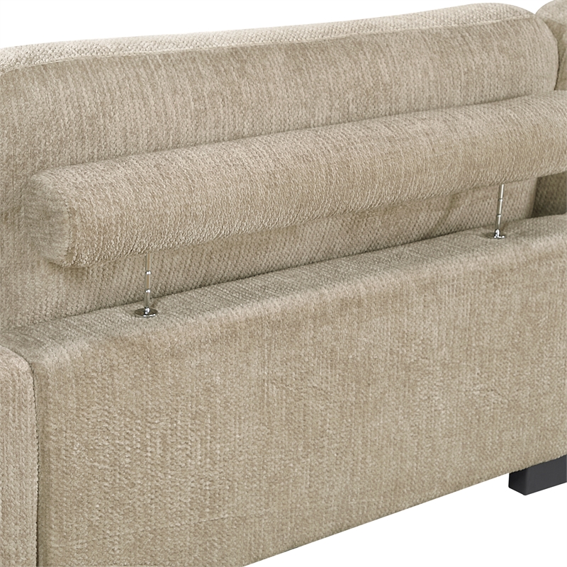 Lexicon Corydon Microfiber 4-Piece Modular Sectional with Ottoman in Brown