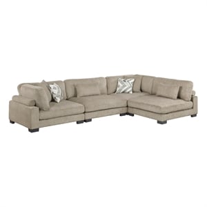 Lexicon Corydon Microfiber 4-Piece Modular Sectional with Ottoman in Brown