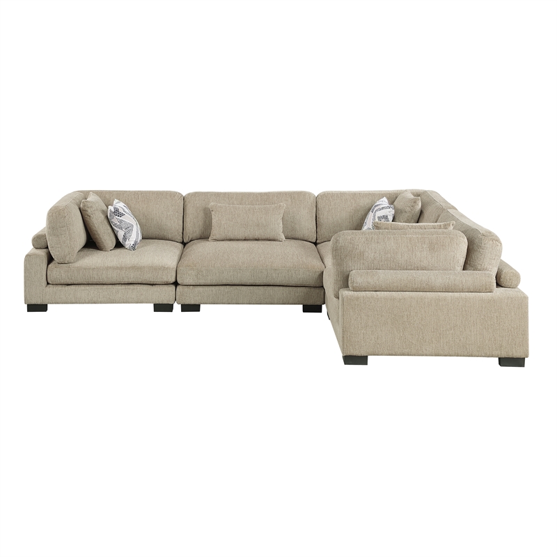 Lexicon Corydon Microfiber 4-Piece Modular Sectional in Brown