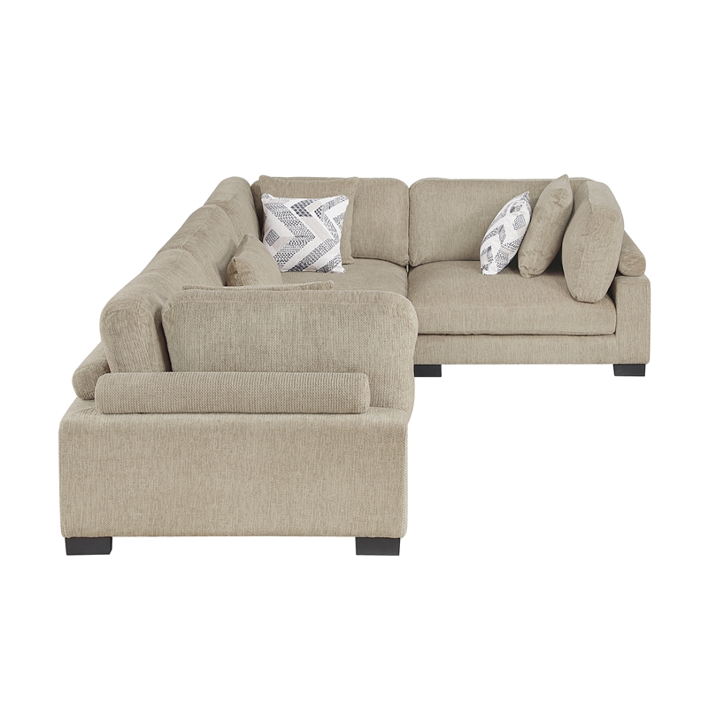 Lexicon Corydon Microfiber 4-Piece Modular Sectional in Brown