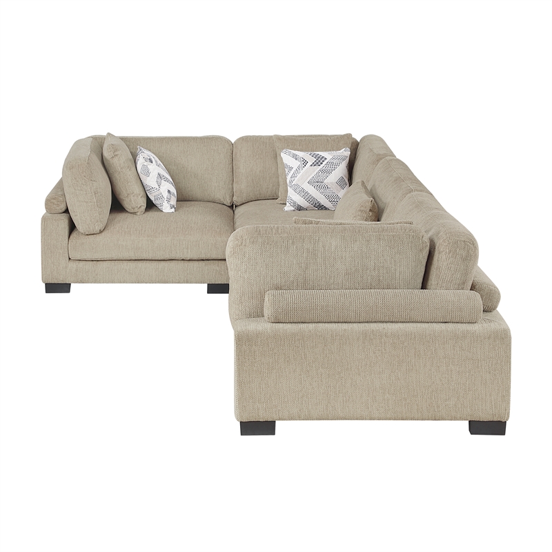 Lexicon Corydon Microfiber 4-Piece Modular Sectional in Brown