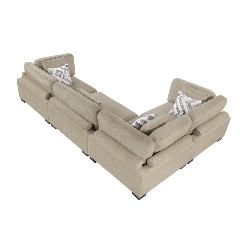 Lexicon Corydon Microfiber 4-Piece Modular Sectional in Brown