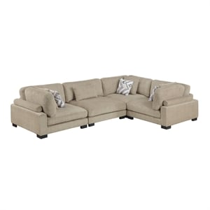 Lexicon Corydon Microfiber 4-Piece Modular Sectional in Brown