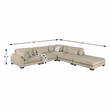 Lexicon Corydon Microfiber 5-Piece Modular Sectional with Ottoman in Brown
