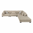 Lexicon Corydon Microfiber 5-Piece Modular Sectional with Ottoman in Brown