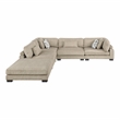 Lexicon Corydon Microfiber 5-Piece Modular Sectional with Ottoman in Brown