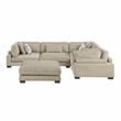 Lexicon Corydon Microfiber 5-Piece Modular Sectional with Ottoman in Brown
