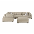 Lexicon Corydon Microfiber 5-Piece Modular Sectional with Ottoman in Brown
