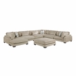 Lexicon Corydon Microfiber 7-Piece Modular Sectional with Ottoman in Brown