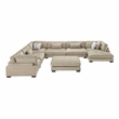 Lexicon Corydon Microfiber 7-Piece Modular Sectional with Ottoman in Brown
