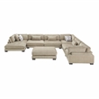 Lexicon Corydon Microfiber 7-Piece Modular Sectional with Ottoman in Brown