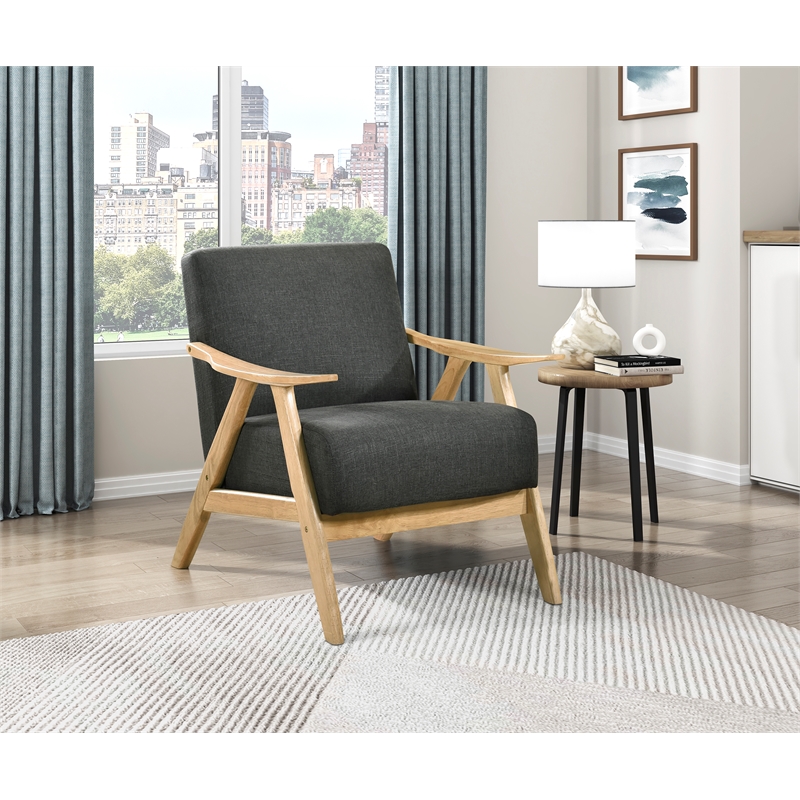 Lexicon Damala Textured Accent Chair in Dark gray