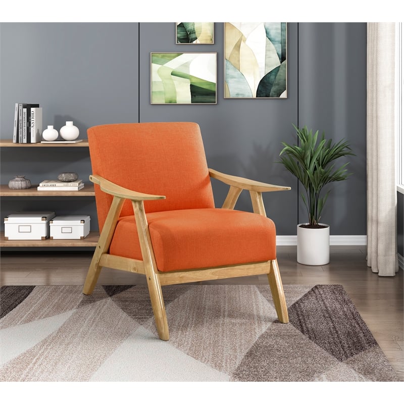 Lexicon Damala Textured Accent Chair in Orange