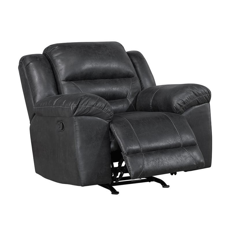 Lexicon Hazen Microfiber Rocker Reclining Chair in Black