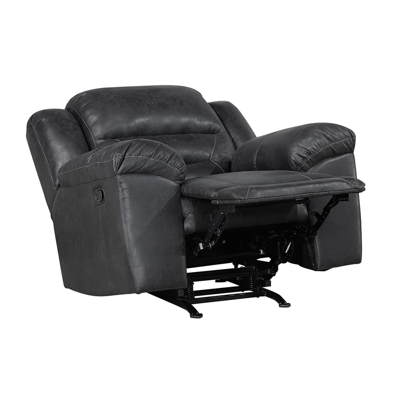 Lexicon Hazen Microfiber Rocker Reclining Chair in Black