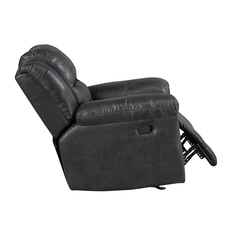 Lexicon Hazen Microfiber Rocker Reclining Chair in Black
