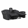 Lexicon Hazen Microfiber Double Reclining Love Seat with Center Console in Black