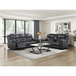 Lexicon Hazen Microfiber Double Reclining Sofa in Black